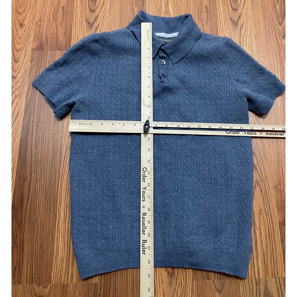 Grayson & Dunn Polo Mens Small Merino Wool Textured Knit Blue Slim Fit - Picture 8 of 9